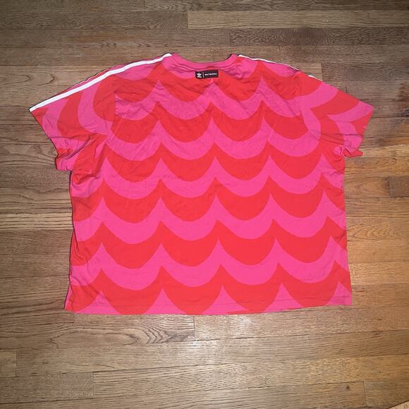 Adidas X Marimekko Shirt Wave Designer Oversized Tee Sports Pink Red 3X - Picture 5 of 15